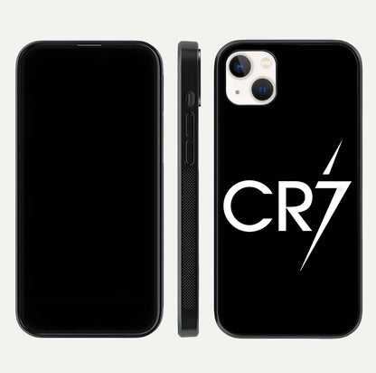 CR7 Elite Strike Glass Case for iPhone 14 Plus dual-view layout showing sport tones and edge clarity