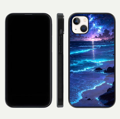 Classic Damn Look Glass Case for iPhone 14 Plus dual-view layout showing design clarity and glass polish
