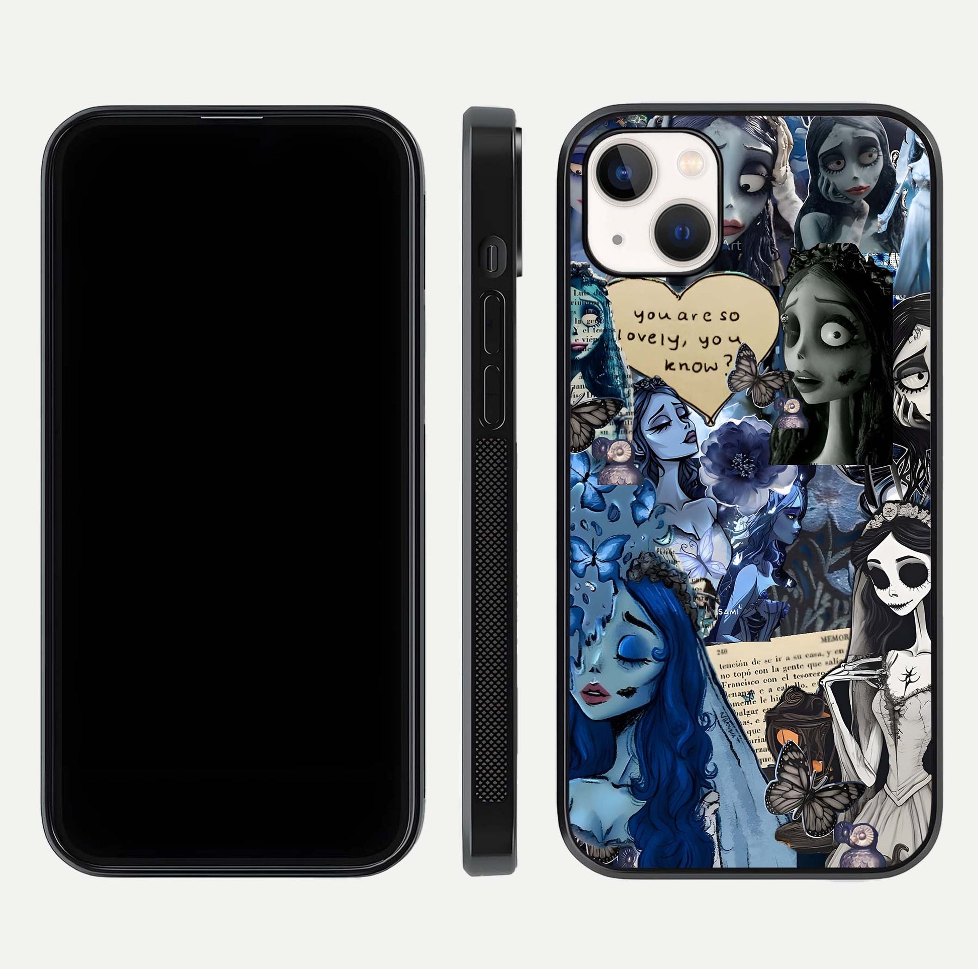 Corpse Bride Posters Glass Case for iPhone 14 Plus dual-view layout displaying cinematic tones and HD finish