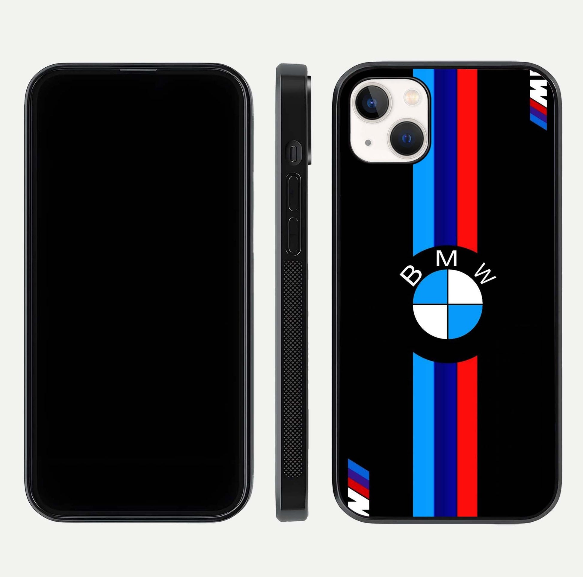 Turbo BMW Beast Glass Case for iPhone 16 Pro front & back layout showing bold design and smooth finish