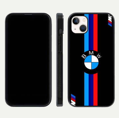 Turbo BMW Beast Glass Case for iPhone 16 Pro front & back layout showing bold design and smooth finish