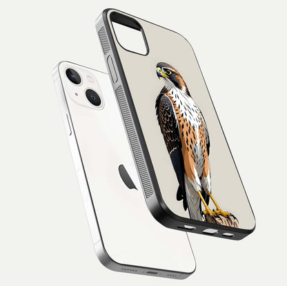 Clever Eagle Glass Case for iPhone 14 Plus floating mockup displaying sharp gloss and art contrast