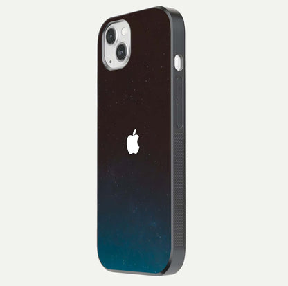 Green Emerald Apple Logo Glass Case for iPhone 14 Plus side-angle image showing reflection polish and rich emerald hue