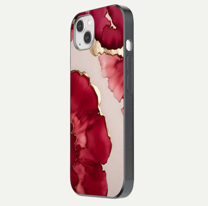 Pink & White Marble Glass Case For iPhone 14 Plus