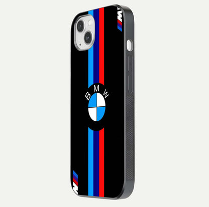Turbo BMW Beast Glass Case for iPhone 16 Pro side-angle image showing reflection and sleek edge styling