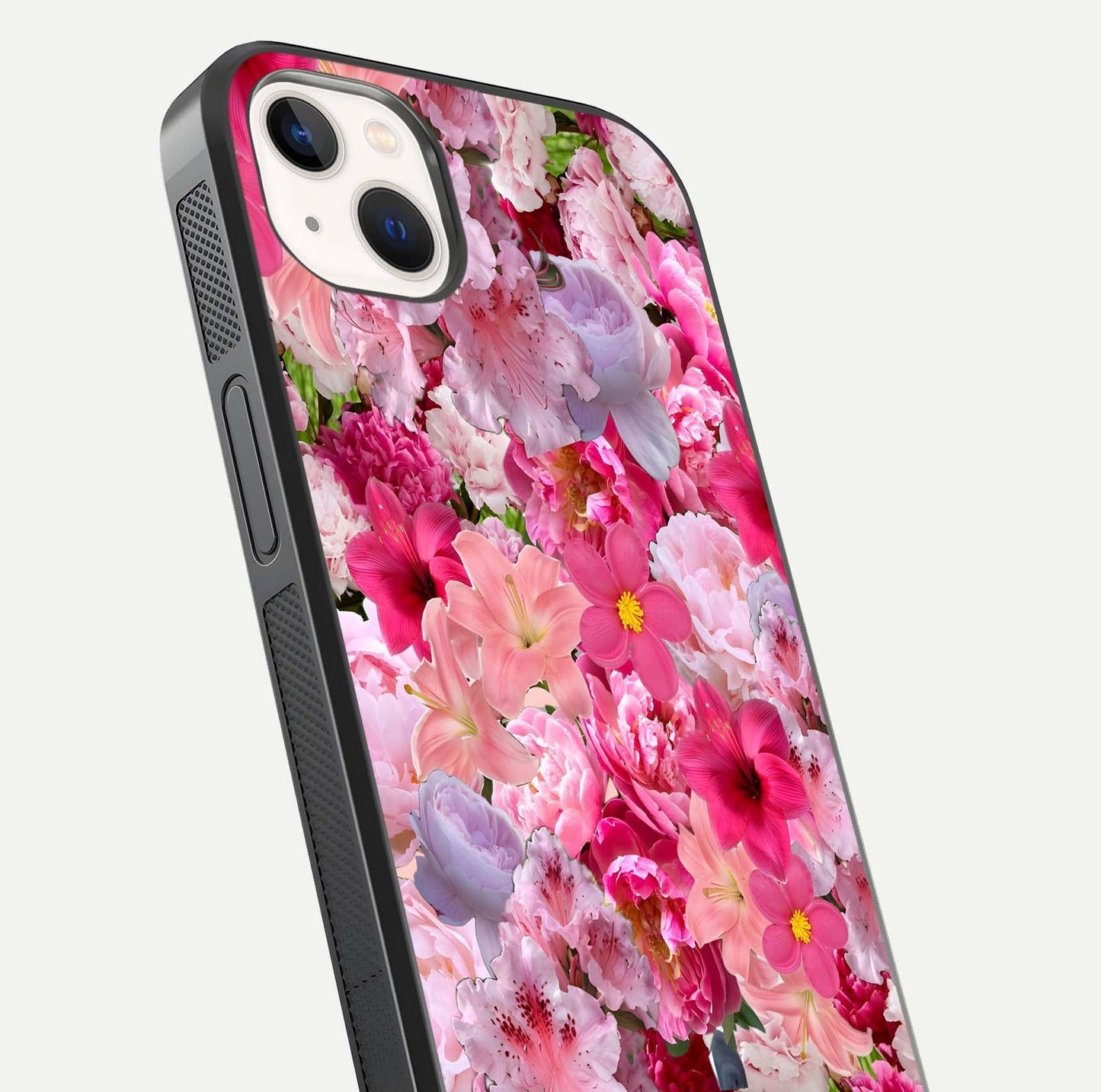 Bloom Crush Fantasy Glass Case for iPhone 16 Pro close-up image showing color gradient and petal detailing