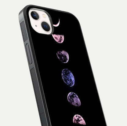 Crimson All Planets Glass Case for iPhone 14 Plus close-up highlighting planet details and reflection polish