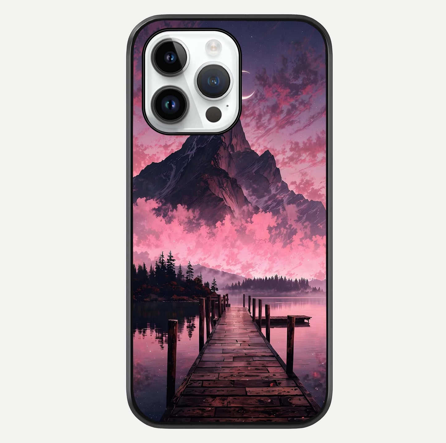 Beautiful Mountain View Glass Case For iPhone 16 Pro by Custom World