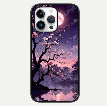 Blossom Pink Moon Glass Case For iPhone 14 Pro by Custom World