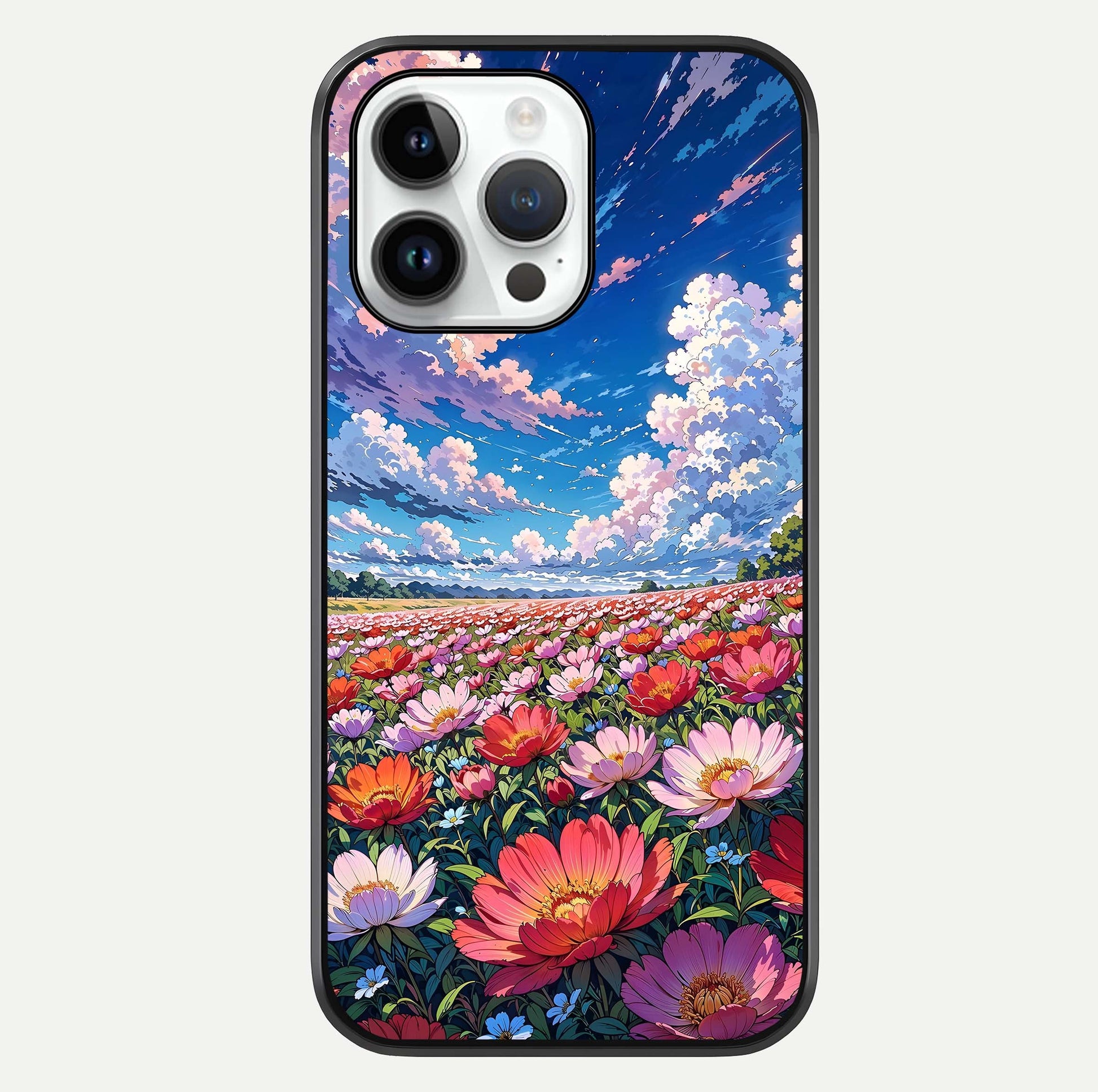 Blossom Sky Field Glass Case For iPhone 16 Pro by Custom World