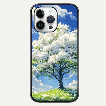 Blossom Sky Serenity Glass Case For iPhone 14 Pro by Custom World