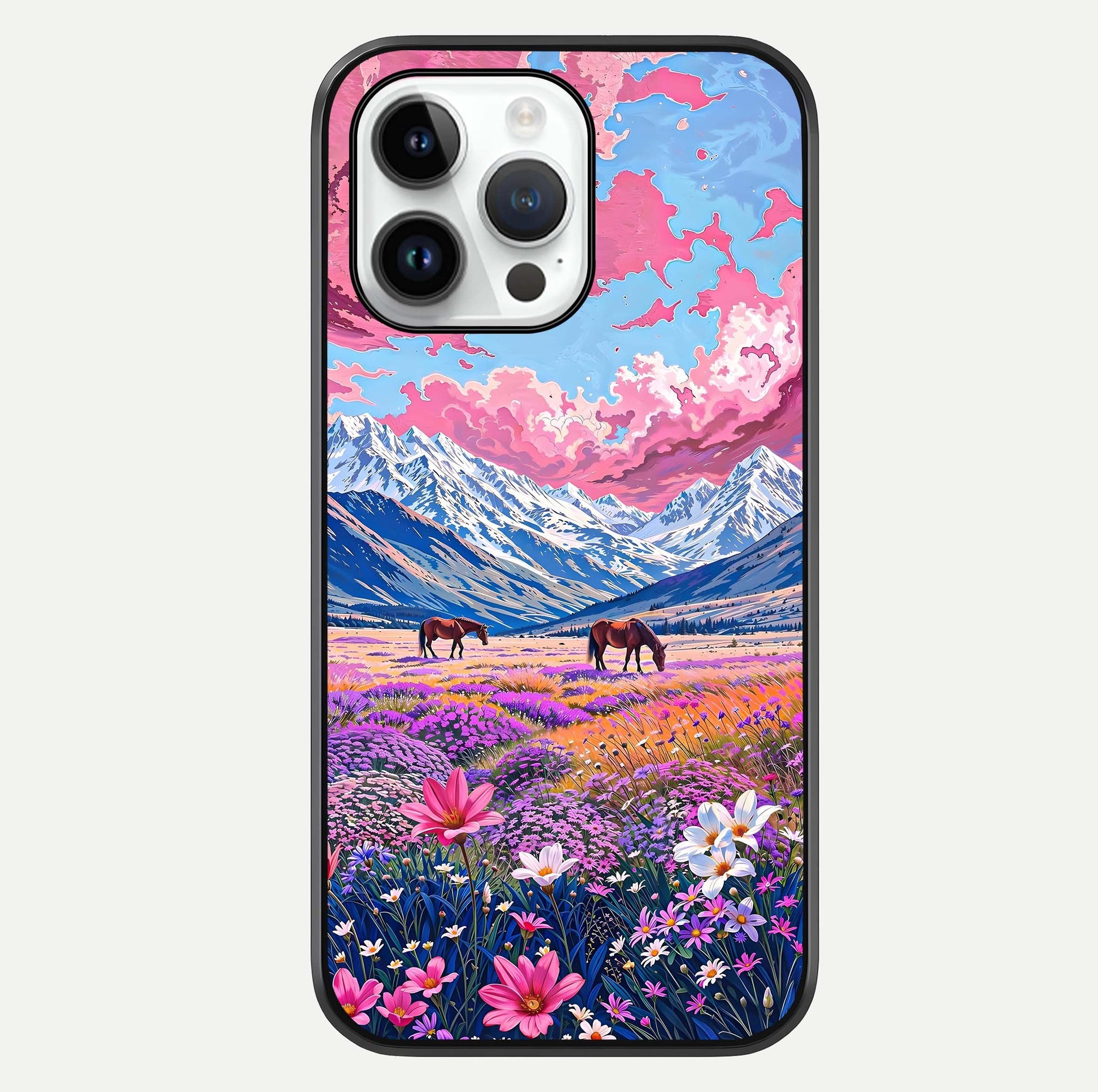 Blossom Valley Dream Glass Case For iPhone 14 Pro by Custom World