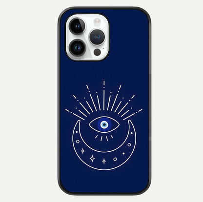Blue Evil Eye Glass Case For iPhone 14 Pro by Custom World