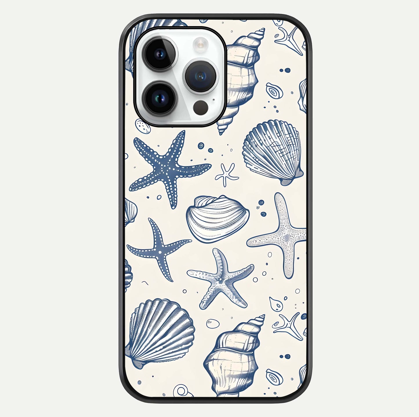 Blue Ocean Outline Glass Case For iPhone 16 Pro by Custom World