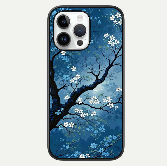 Blue Tree Serenity Glass Case For iPhone 16 Pro by Custom World