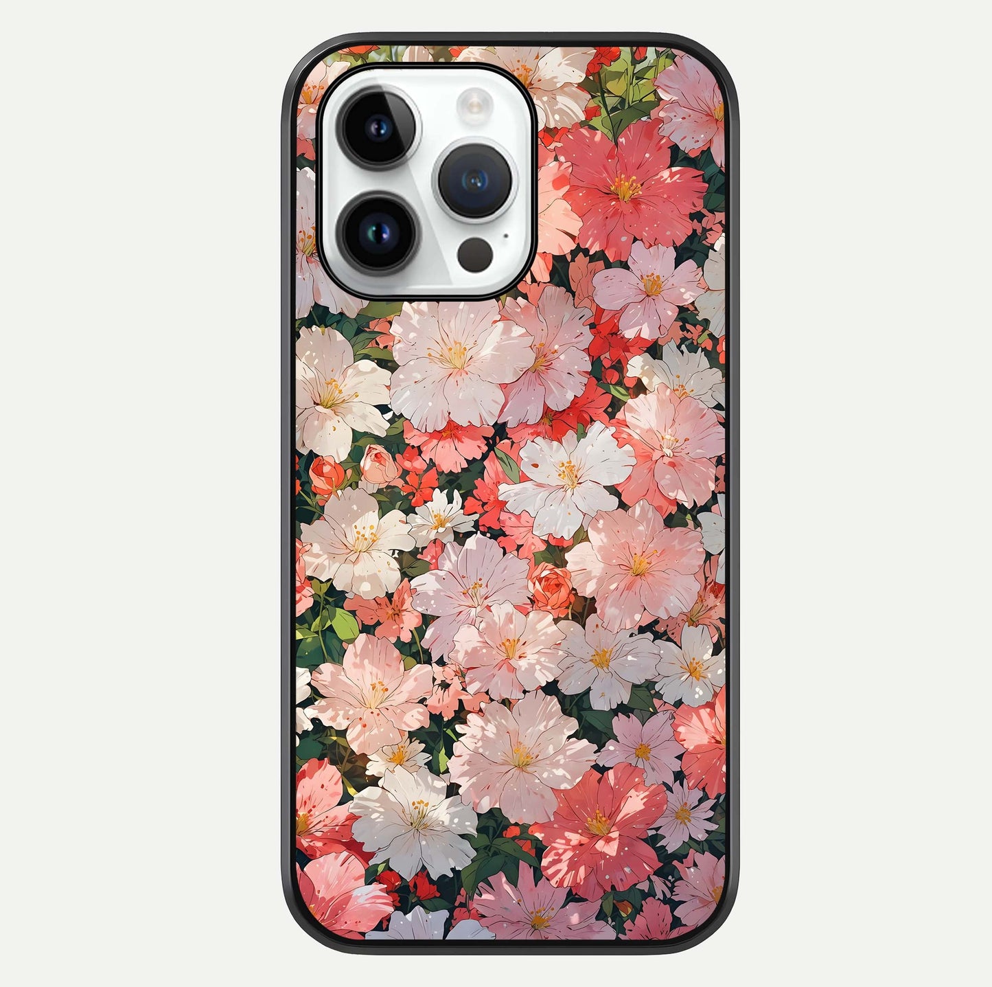 Blush Bloom Field Glass Case For iPhone 14 Pro by Custom World