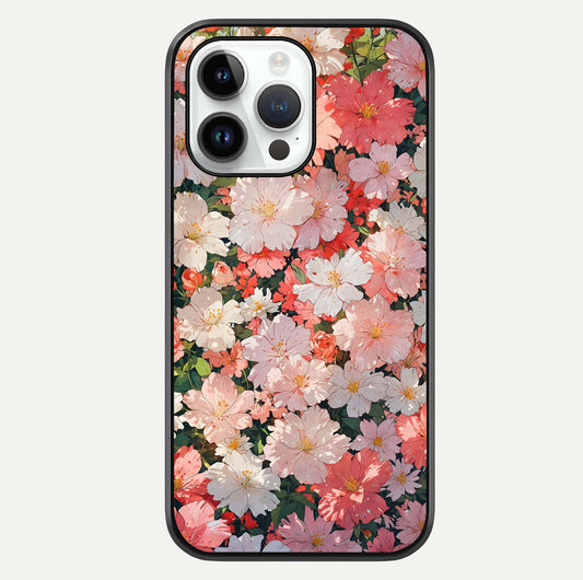 Blush Bloom Field Glass Case For iPhone 16 Pro by Custom World