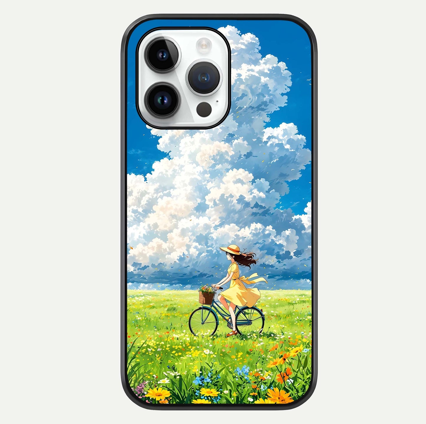 Breezy Meadow Ride Glass Case For iPhone 14 Pro by Custom World