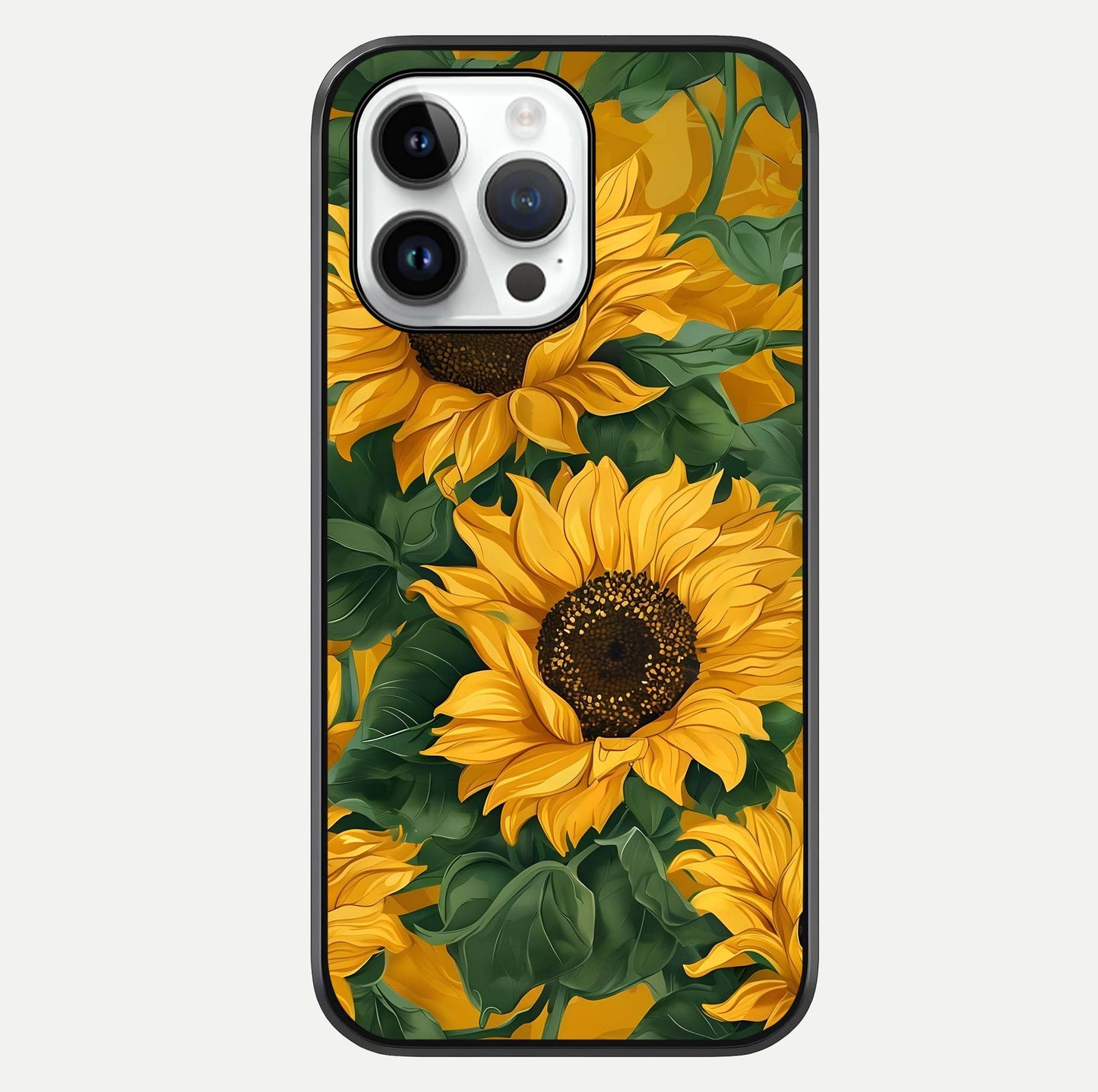 Bright Sunflower Bloom Glass Case For iPhone 14 Pro by Custom World