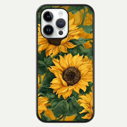Bright Sunflower Bloom Glass Case For iPhone 14 Pro by Custom World