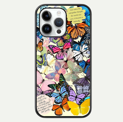 Butterflies Petal Dream Glass Case For iPhone 14 Pro by Custom World