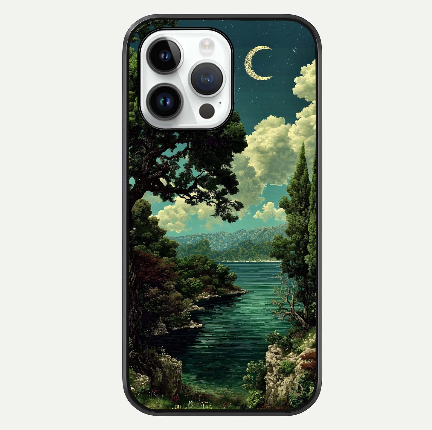 Celestial Lake Peace Glass Case For iPhone 14 Pro by Custom World