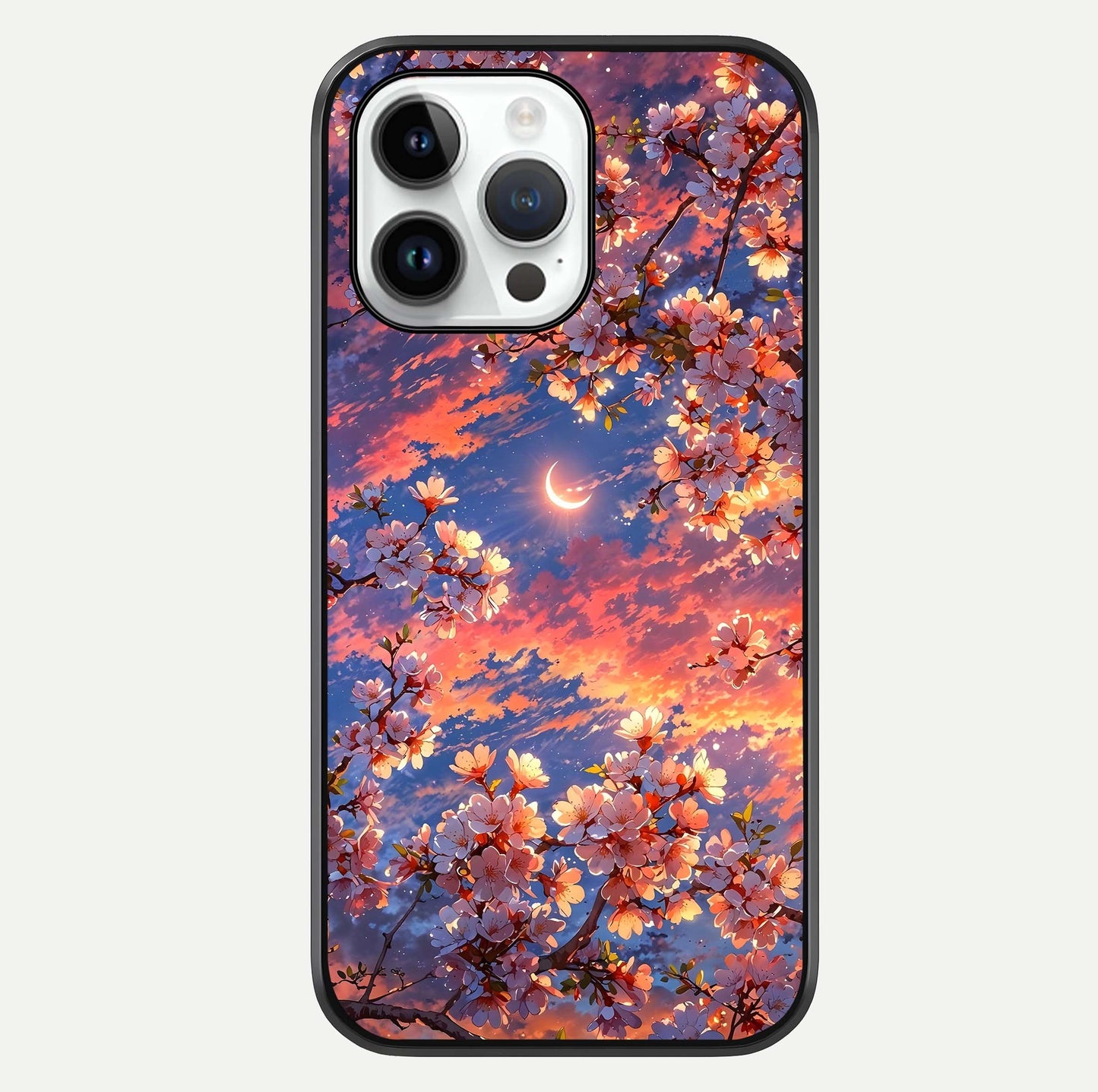 Celestial Sakura Sunset Glass Case For iPhone 14 Pro by Custom World