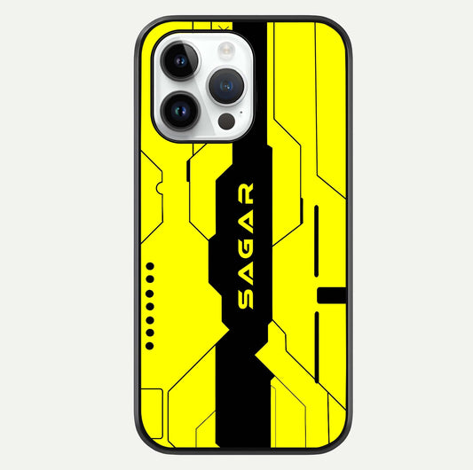 Circuit CYBERPUNK Custom Name Glass Case For iPhone 14 Pro by Custom World