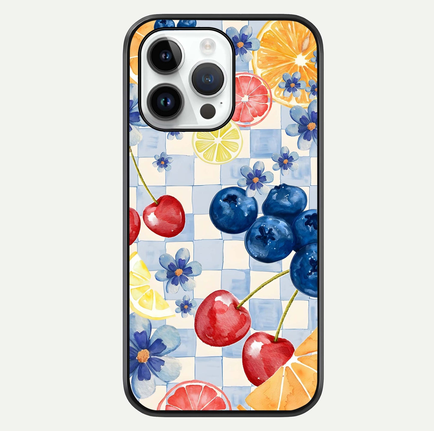 Citrus Bloom Joy Glass Case For iPhone 14 Pro by Custom World