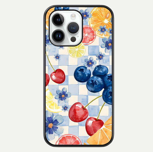 Citrus Bloom Joy Glass Case For iPhone 14 Pro by Custom World