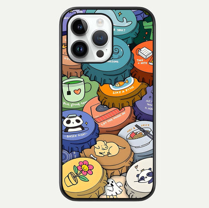 Coins Patterns Glass Case For iPhone 14 Pro by Custom World