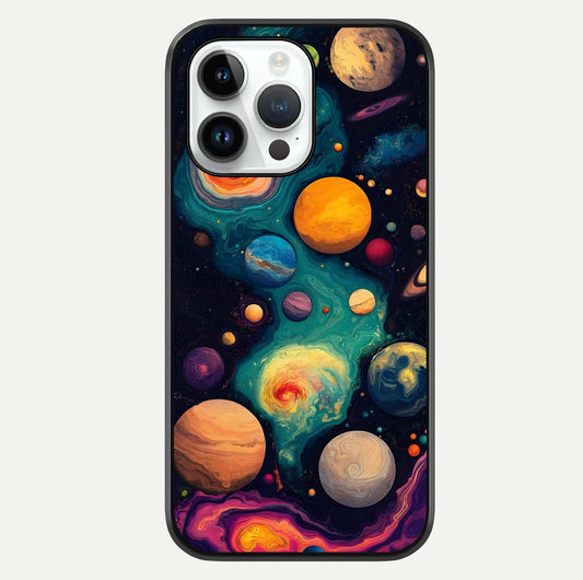 Cosmic Planet Journey Glass Case For iPhone 14 Pro by Custom World