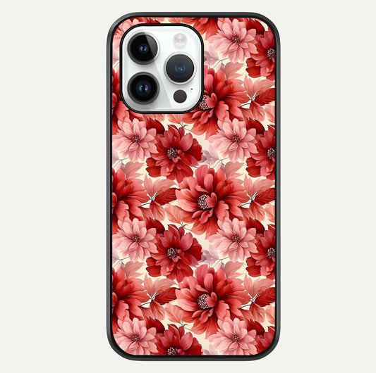 Crimson Love Petals Glass Case For iPhone 14 Pro by Custom World