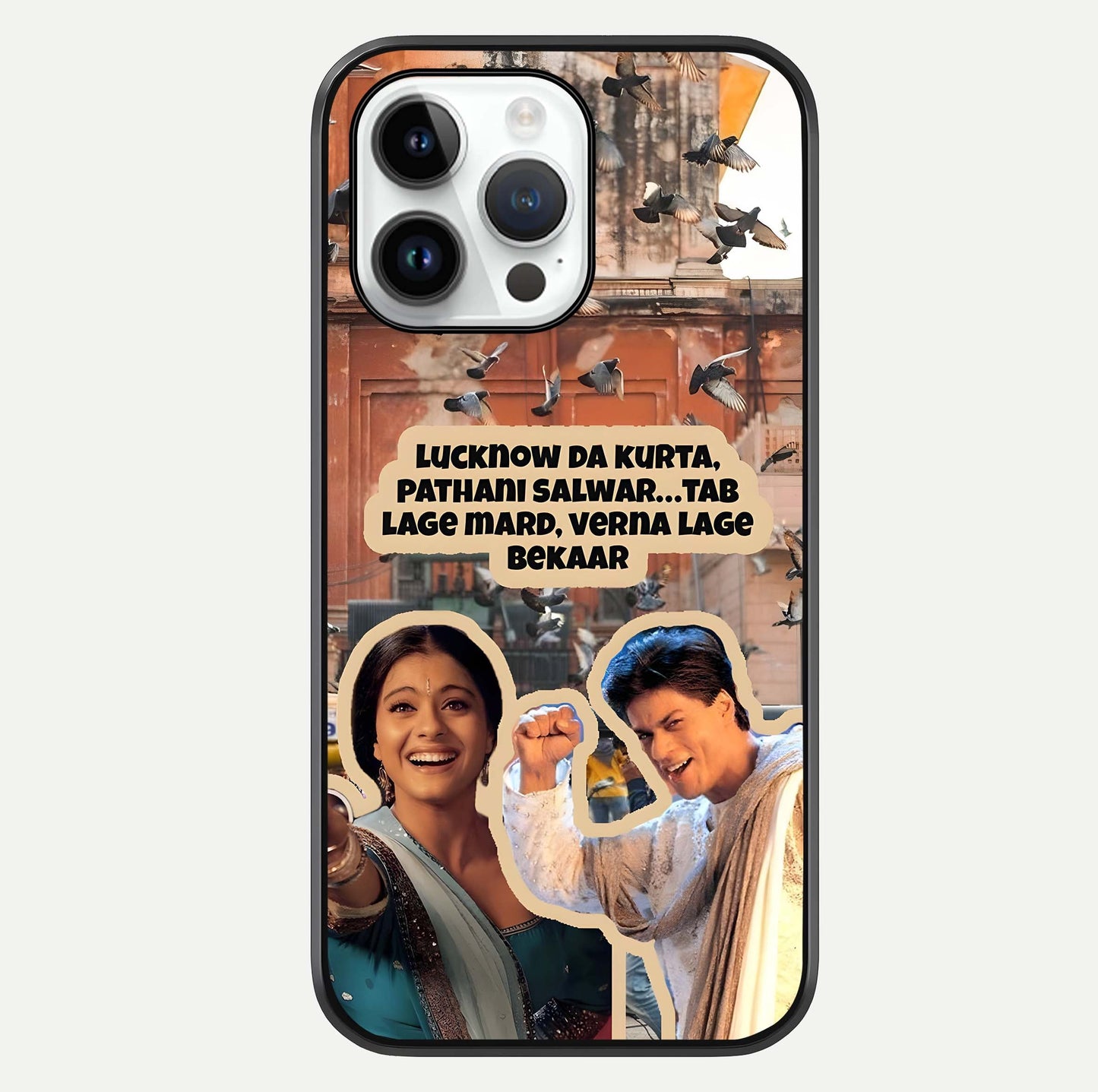 Desi Retro Vibes Glass Case For iPhone 14 Pro by Custom World
