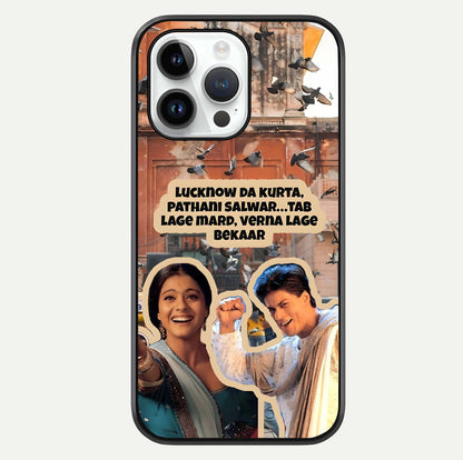 Desi Retro Vibes Glass Case For iPhone 14 Pro by Custom World