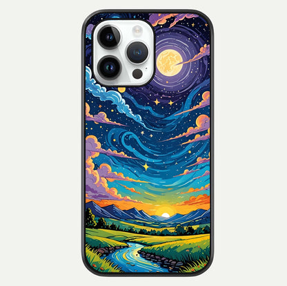 Dreamy Night Landscape Glass Case For iPhone 14 Pro by Custom World