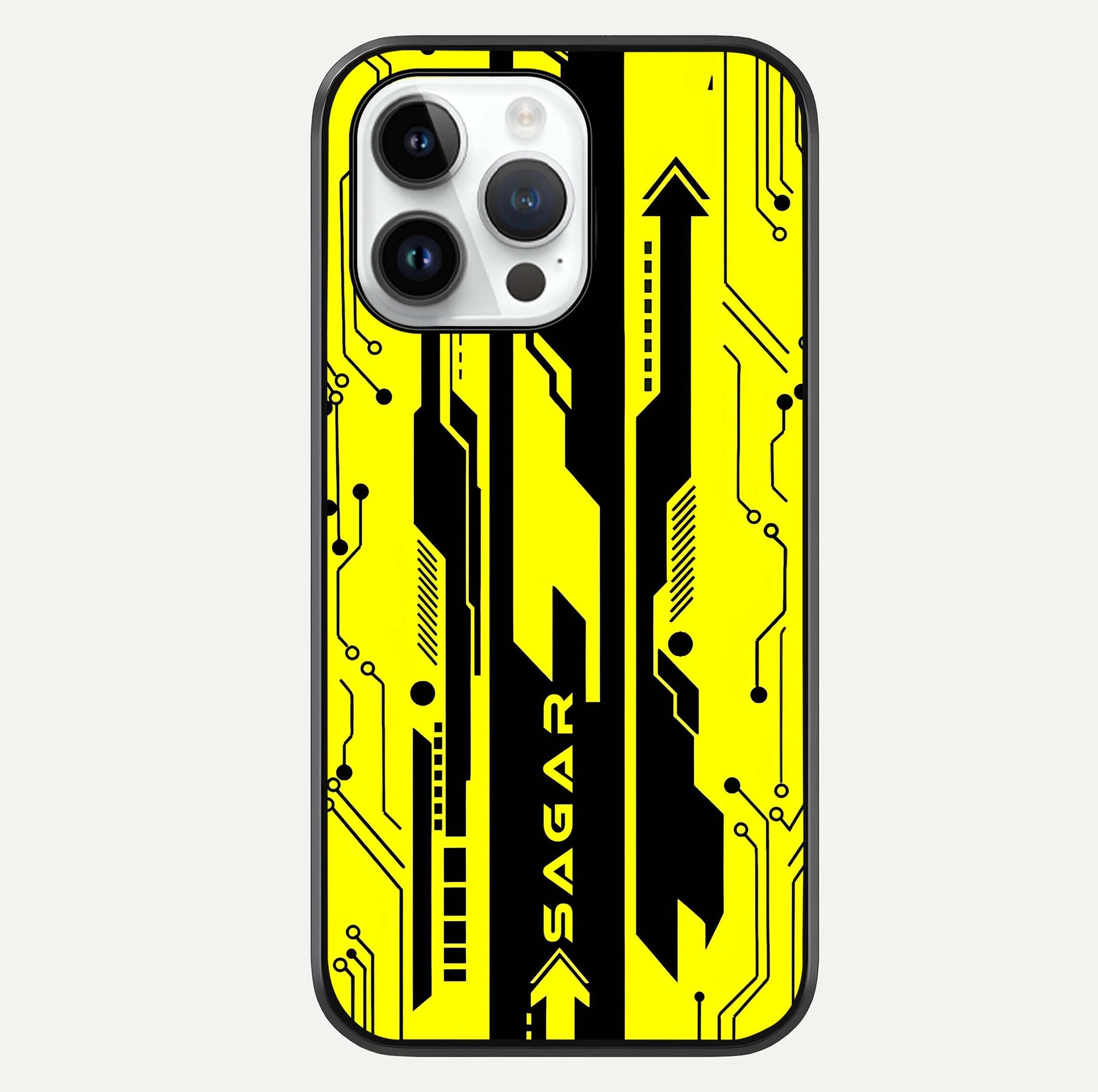 Electric Pulse CYBERPUNK Custom Name Glass Case For iPhone 14 Pro by Custom World