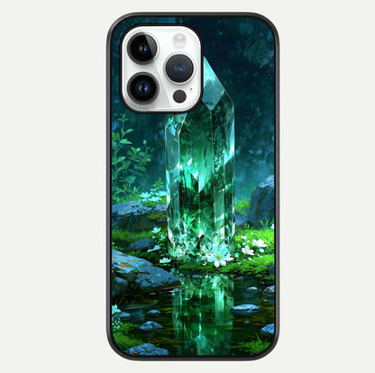 Emerald Light Crystal Glass Case For iPhone 14 Pro by Custom World
