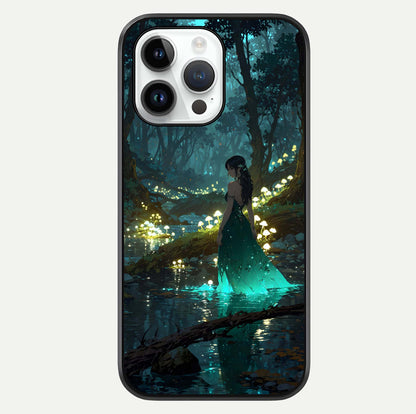 Enchanted Forest Glow Glass Case For iPhone 14 Pro by Custom World