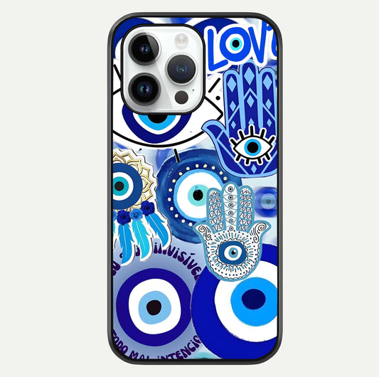 Evil Eyes Dream Glass Case For iPhone 14 Pro by Custom World