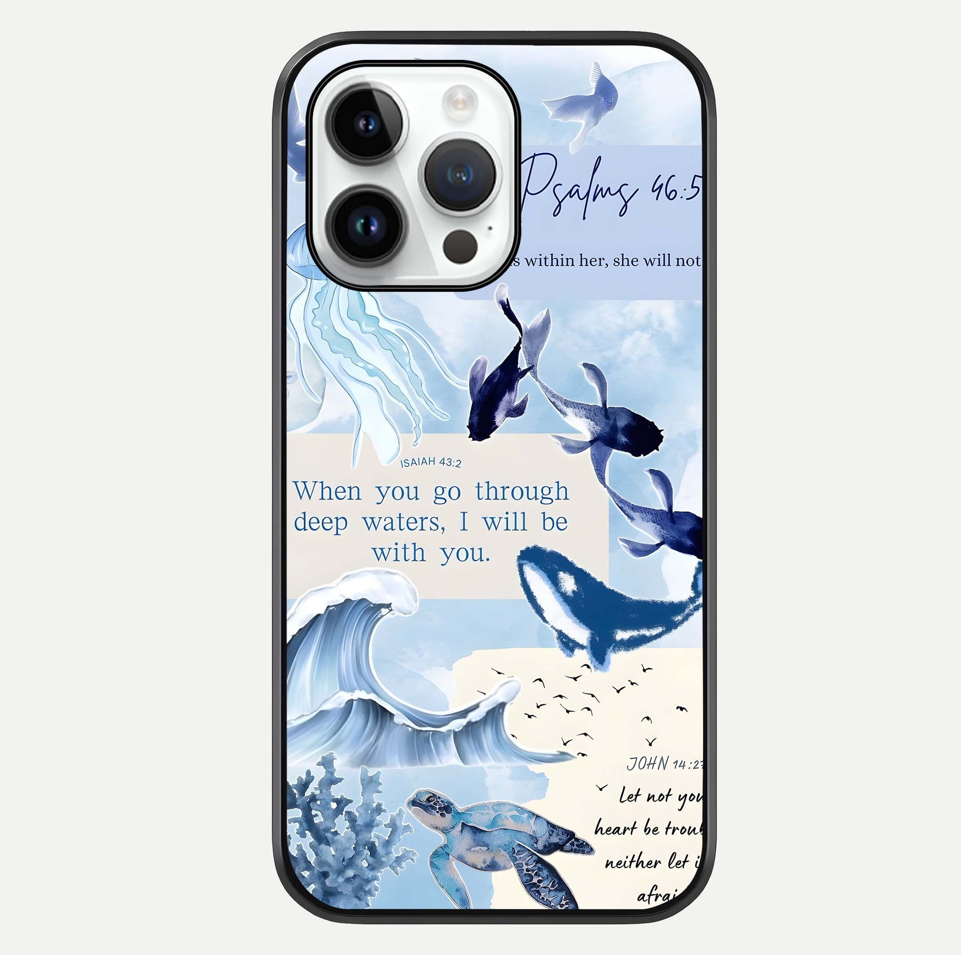Faithful Ocean Promise Glass Case For iPhone 14 Pro by Custom World