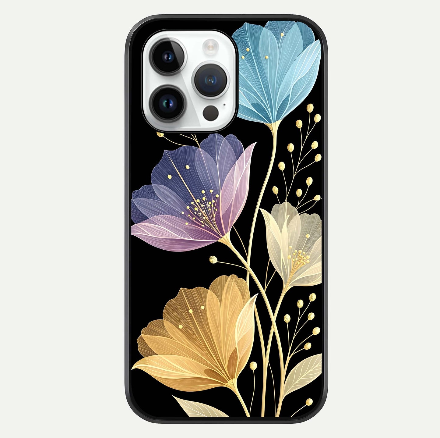 Flower Bloom Glow Glass Case For iPhone 14 Pro by Custom World