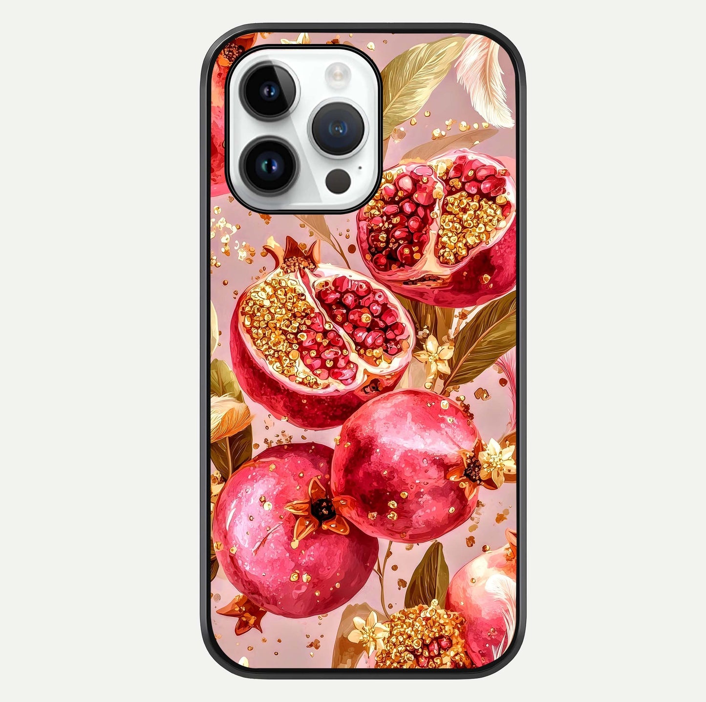 Golden Bloom Glow Glass Case For iPhone 14 Pro by Custom World