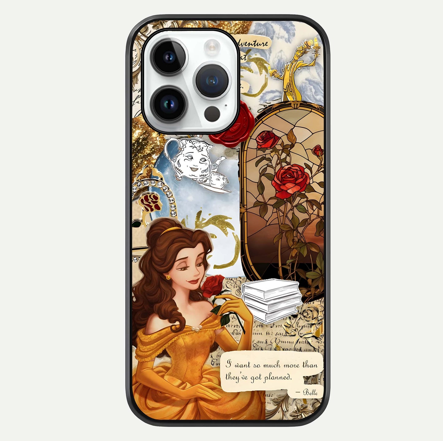 Golden Dream Belle Glass Case For iPhone 14 Pro by Custom World