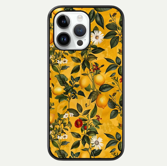 Golden Lemon Field Glass Case For iPhone 14 Pro by Custom World