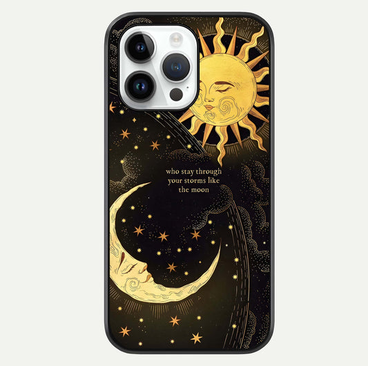 Golden Lunar Love Glass Case For iPhone 14 Pro by Custom World