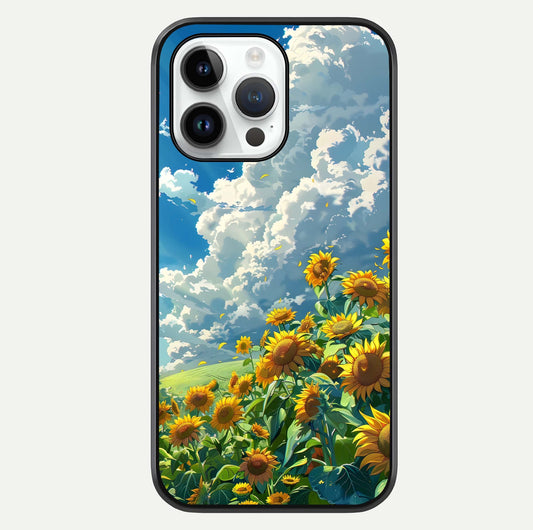 Golden Sun Glory Glass Case For iPhone 14 Pro by Custom World