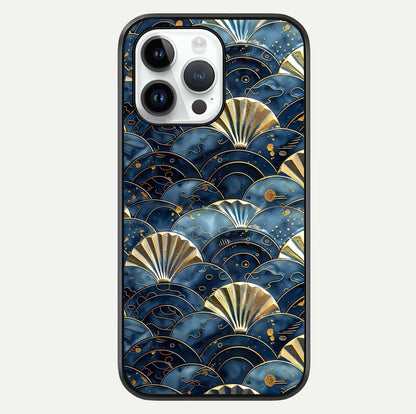 Golden Wave Luxe Glass Case For iPhone 14 Pro by Custom World