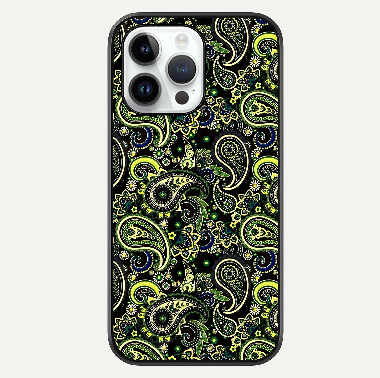 Green Mandala Pattern Glass Case For iPhone 14 Pro by Custom World