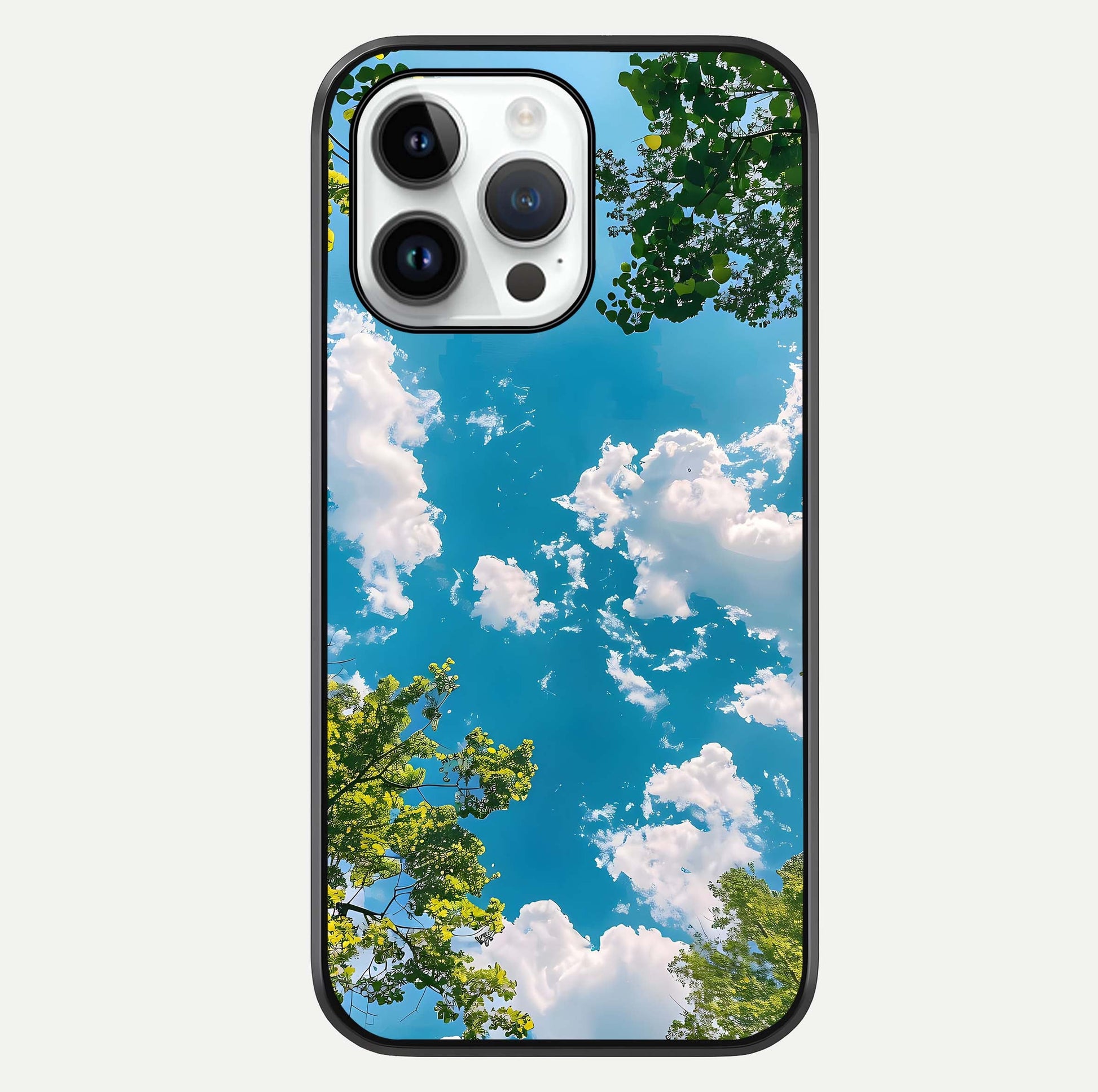 Greenery Sky Glass Case For iPhone 14 Pro by Custom World